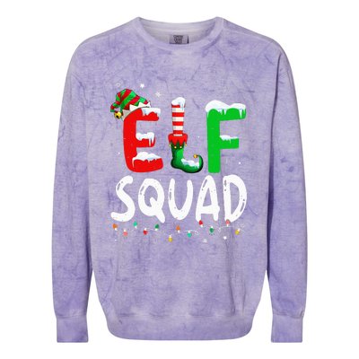 Elf Family Christmas Matching Pajamas Xmas Elf Squad Colorblast Crewneck Sweatshirt