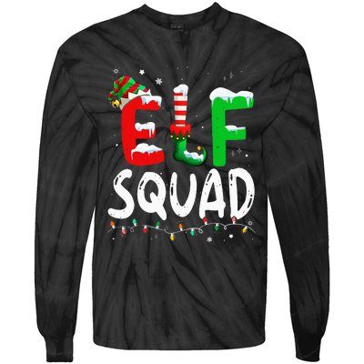 Elf Family Christmas Matching Pajamas Xmas Elf Squad Tie-Dye Long Sleeve Shirt