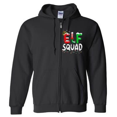 Elf Family Christmas Matching Pajamas Xmas Elf Squad Full Zip Hoodie