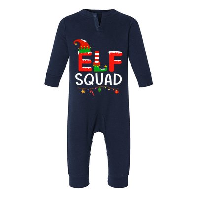 Elf Family Christmas Matching Pajamas Xmas Elf Squad Infant Fleece One Piece