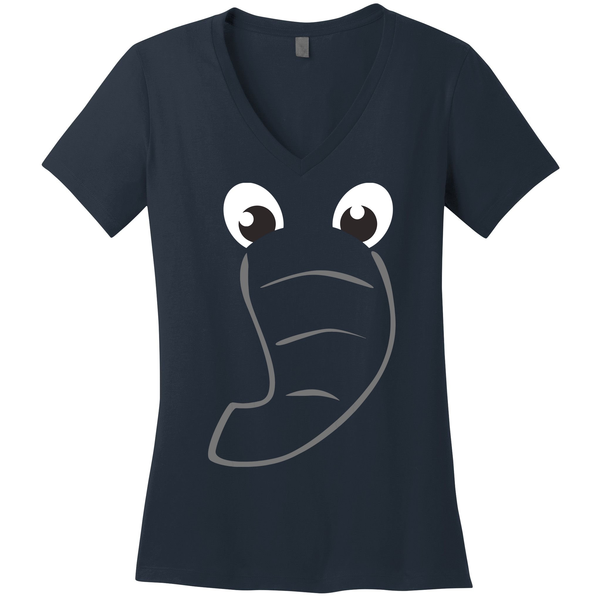 Elephant Face Cute Halloween Costume Animal Gift Women's V-Neck T-Shirt