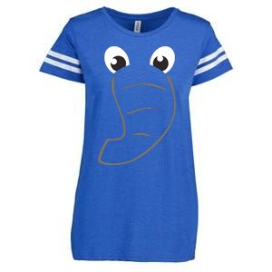 Elephant Face Cute Halloween Costume Animal Gift Enza Ladies Jersey Football T-Shirt