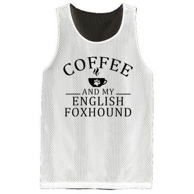 English Foxhound Dog And Coffee Mesh Reversible Basketball Jersey Tank