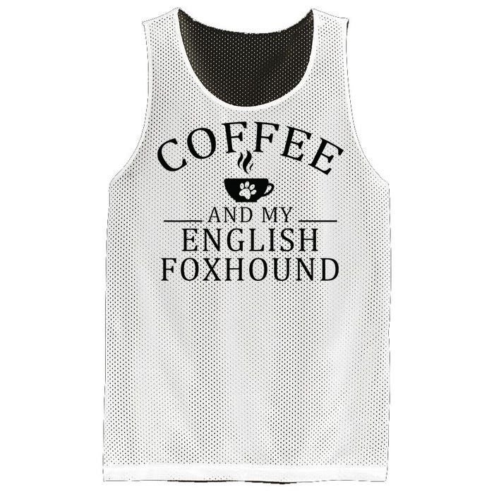 English Foxhound Dog And Coffee Mesh Reversible Basketball Jersey Tank