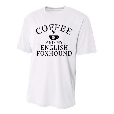 English Foxhound Dog And Coffee Performance Sprint T-Shirt