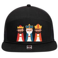 Epiphany Feliz Dia De Reyes Three Wise Happy Holy Kings 7 Panel Mesh Trucker Snapback Hat