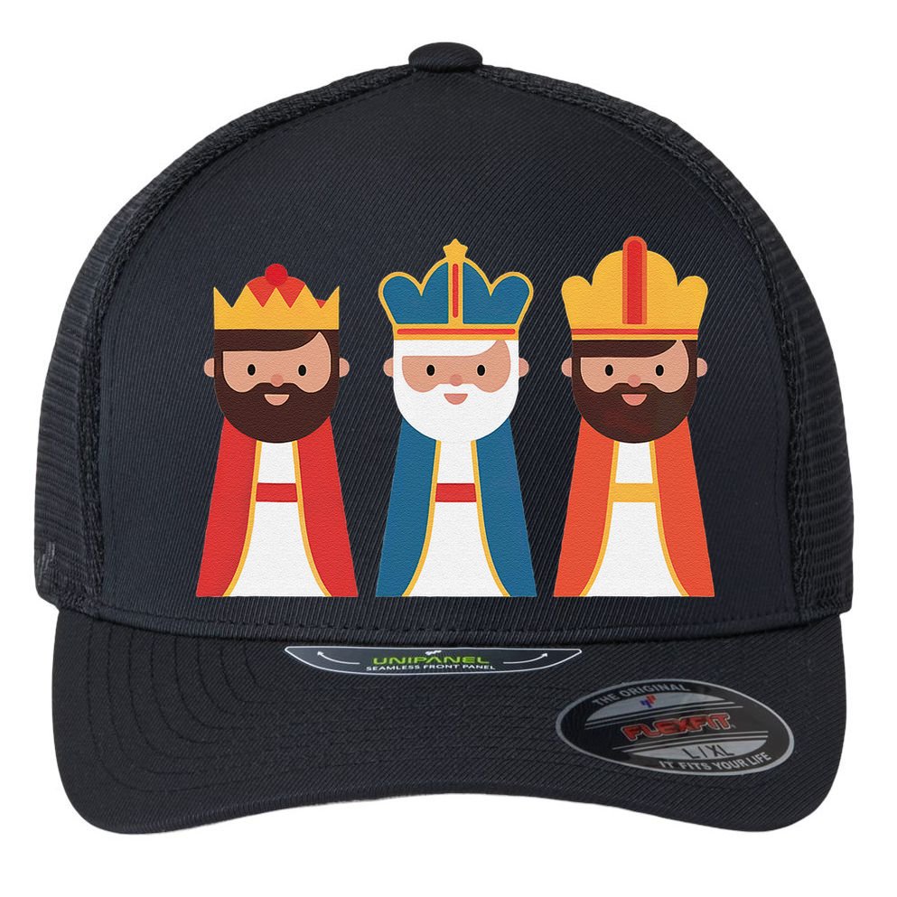 Epiphany Feliz Dia De Reyes Three Wise Happy Holy Kings Flexfit Unipanel Trucker Cap