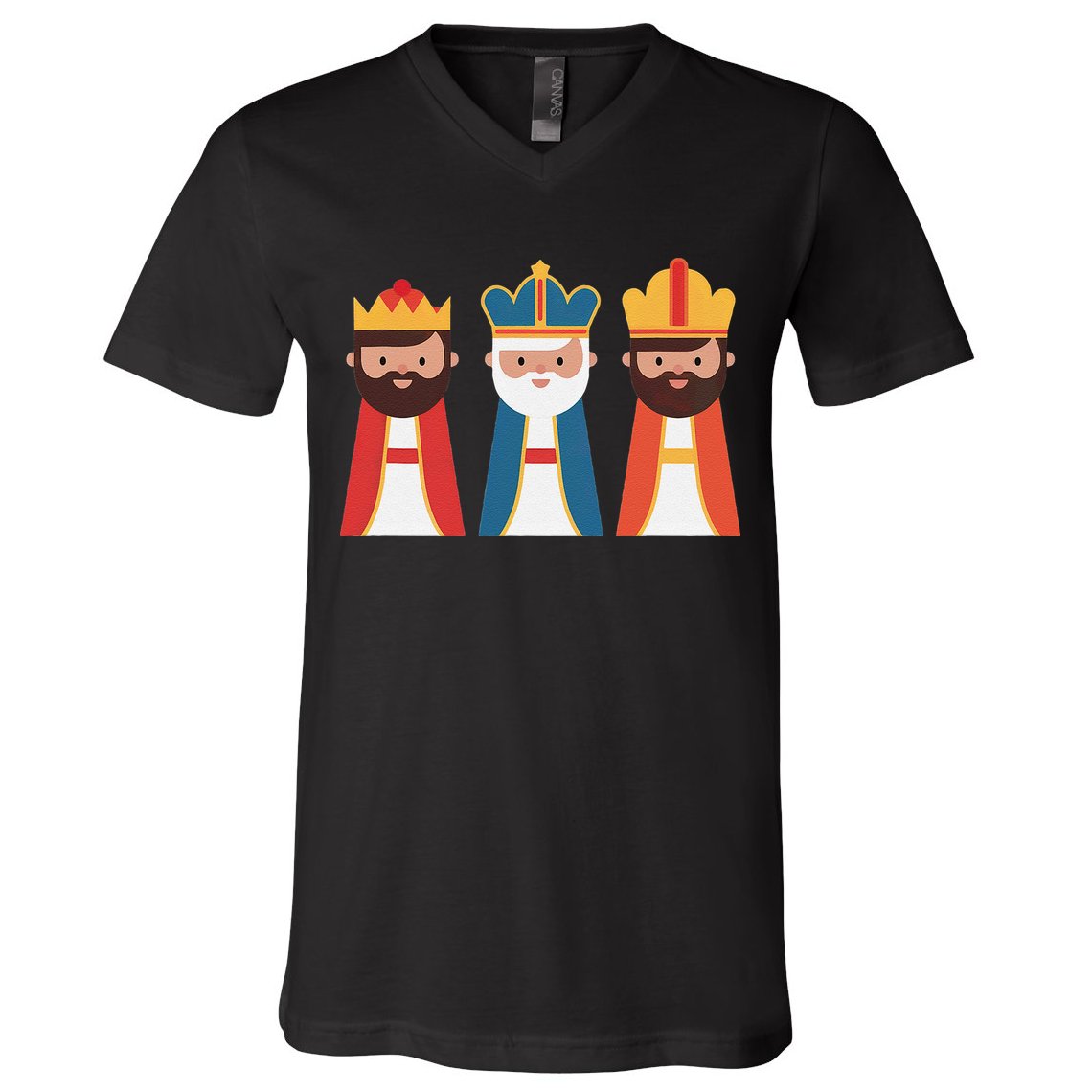 Epiphany Feliz Dia De Reyes Three Wise Happy Holy Kings V-Neck T-Shirt