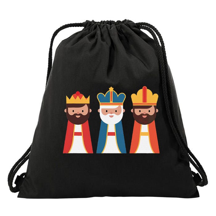 Epiphany Feliz Dia De Reyes Three Wise Happy Holy Kings Drawstring Bag