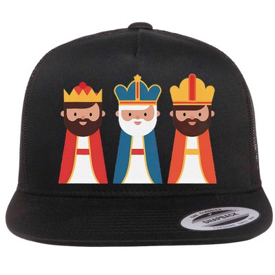 Epiphany Feliz Dia De Reyes Three Wise Happy Holy Kings Flat Bill Trucker Hat