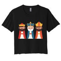 Epiphany Feliz Dia De Reyes Three Wise Happy Holy Kings Women's Crop Top Tee