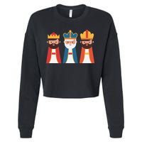 Epiphany Feliz Dia De Reyes Three Wise Happy Holy Kings Cropped Pullover Crew