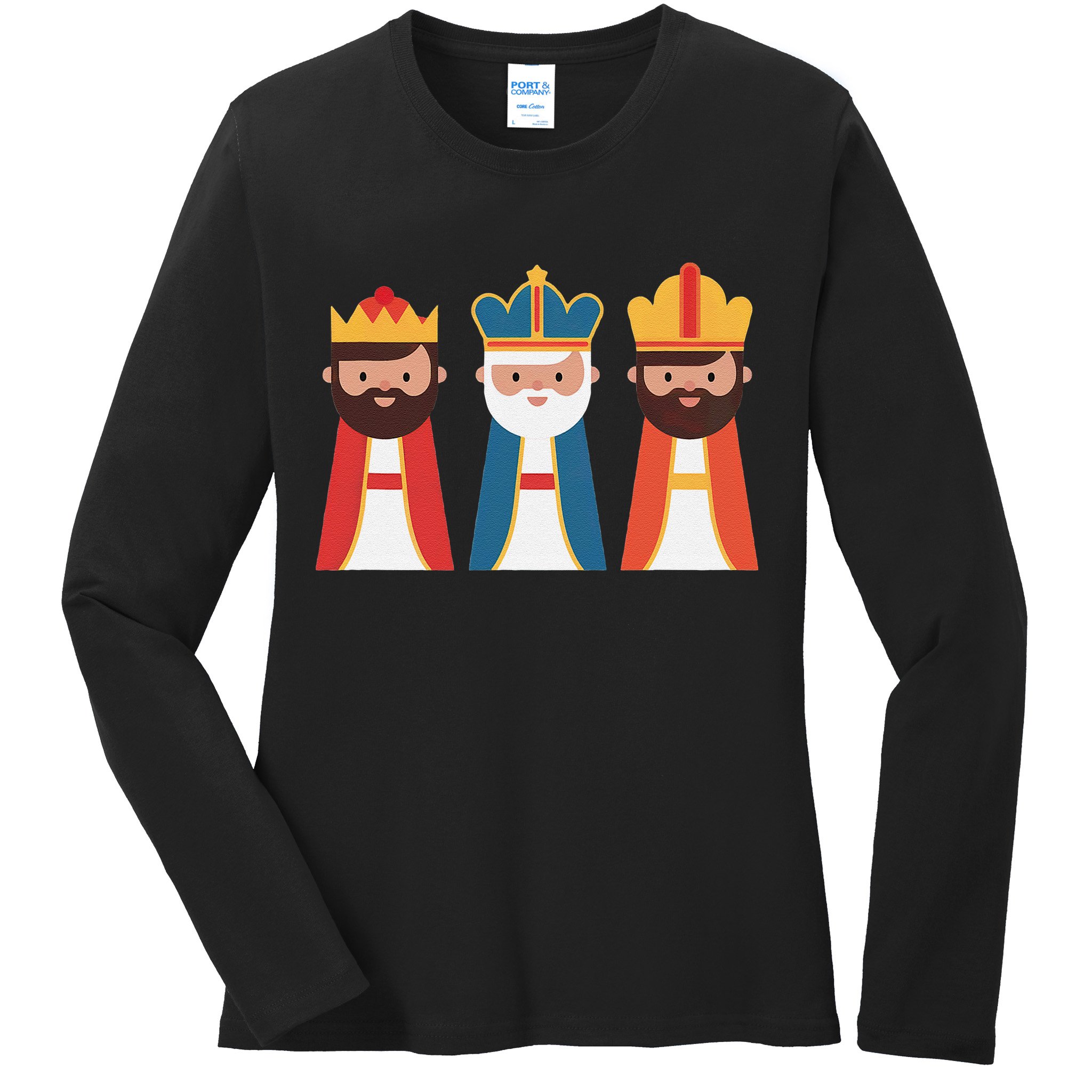 Epiphany Feliz Dia De Reyes Three Wise Happy Holy Kings Ladies Long Sleeve Shirt