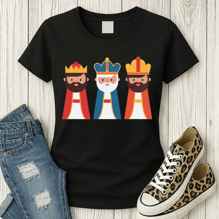 Epiphany Feliz Dia De Reyes Three Wise Happy Holy Kings Womens T-Shirt