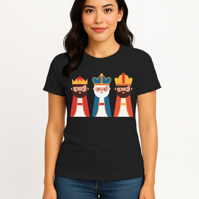 Epiphany Feliz Dia De Reyes Three Wise Happy Holy Kings Womens T-Shirt