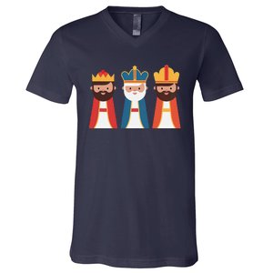 Epiphany Feliz Dia De Reyes Three Wise Happy Holy Kings V-Neck T-Shirt