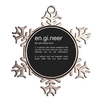 Engineer Funny Dictionary Definition Metallic Star Ornament