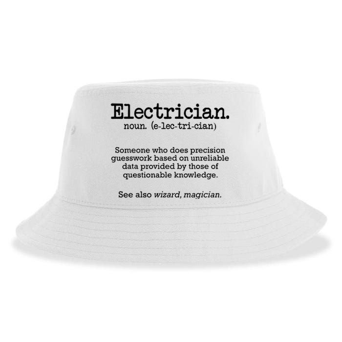 Electrician Funny Dictionary Definition Sustainable Bucket Hat