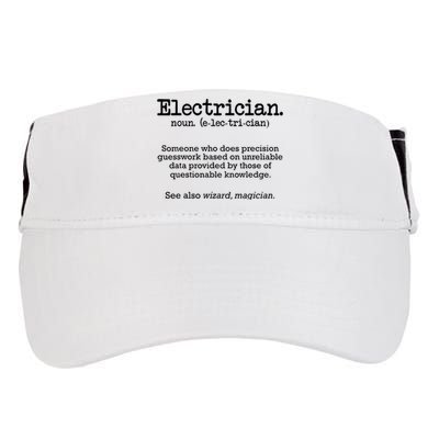 Electrician Funny Dictionary Definition Adult Drive Performance Visor