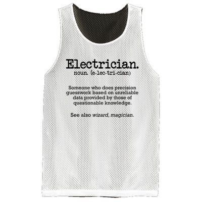 Electrician Funny Dictionary Definition Mesh Reversible Basketball Jersey Tank