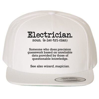 Electrician Funny Dictionary Definition Wool Snapback Cap