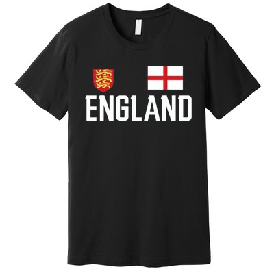 England Flag English Football Soccer Fan Premium T-Shirt