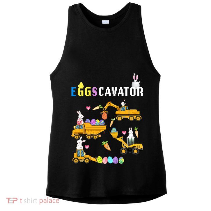 EggsCavator Funny Easter Egg Hunt Ladies PosiCharge Tri-Blend Wicking Tank