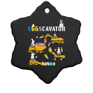 EggsCavator Funny Easter Egg Hunt Ceramic Star Ornament