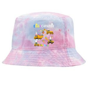 EggsCavator Funny Easter Egg Hunt Tie-Dyed Bucket Hat