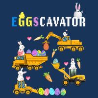 EggsCavator Funny Easter Egg Hunt 7 Panel Mesh Trucker Snapback Hat