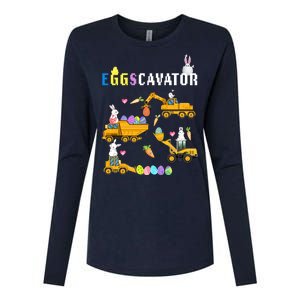 EggsCavator Funny Easter Egg Hunt Womens Cotton Relaxed Long Sleeve T-Shirt