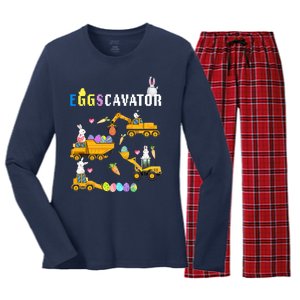 EggsCavator Funny Easter Egg Hunt Women's Long Sleeve Flannel Pajama Set 