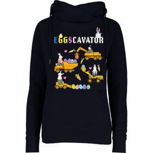 EggsCavator Funny Easter Egg Hunt Womens Funnel Neck Pullover Hood