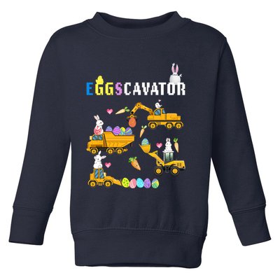 EggsCavator Funny Easter Egg Hunt Toddler Sweatshirt