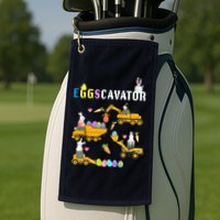 EggsCavator Funny Easter Egg Hunt Golf Towel