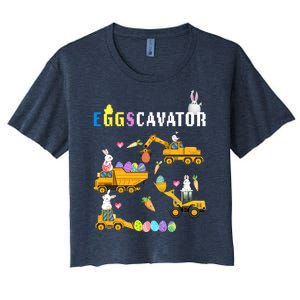 EggsCavator Funny Easter Egg Hunt Women's Crop Top Tee