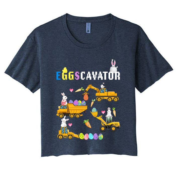 EggsCavator Funny Easter Egg Hunt Crop Top