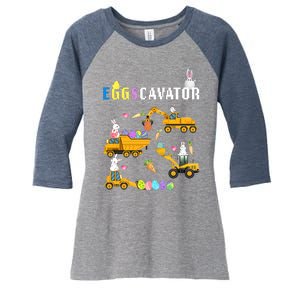 EggsCavator Funny Easter Egg Hunt Women's Tri-Blend 3/4-Sleeve Raglan Shirt