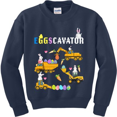 EggsCavator Funny Easter Egg Hunt Kids Sweatshirt