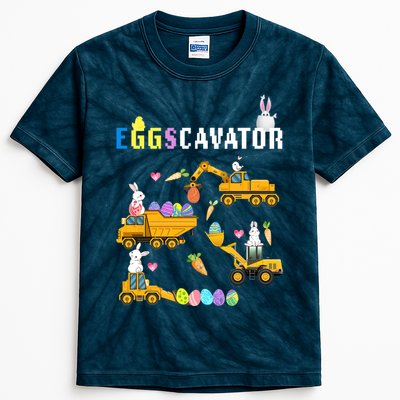 EggsCavator Funny Easter Egg Hunt Kids Tie-Dye T-Shirt