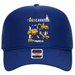 EggsCavator Funny Easter Egg Hunt High Crown Mesh Back Trucker Hat