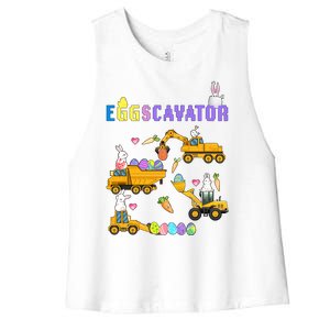 EggsCavator Funny Easter Egg Hunt Women's Racerback Cropped Tank