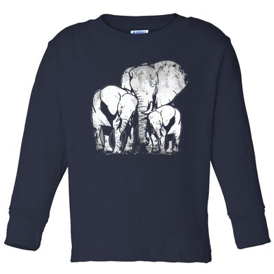 Elephant Family Elephant Toddler Long Sleeve Shirt