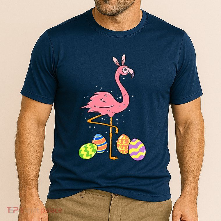 Easter Flamingo Easter Bunny Egg Basket Funny Easter Performance Shirt