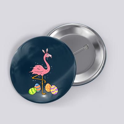Easter Flamingo Easter Bunny Egg Basket Funny Easter Button