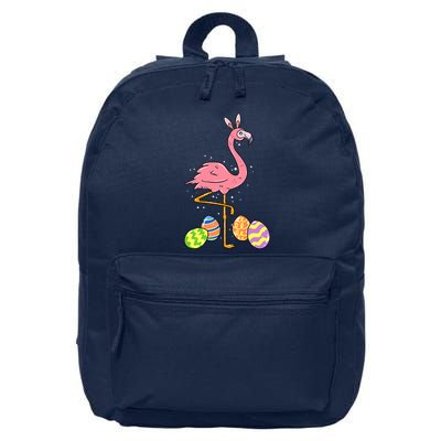 Easter Flamingo Easter Bunny Egg Basket Funny Easter 16 in Basic Backpack
