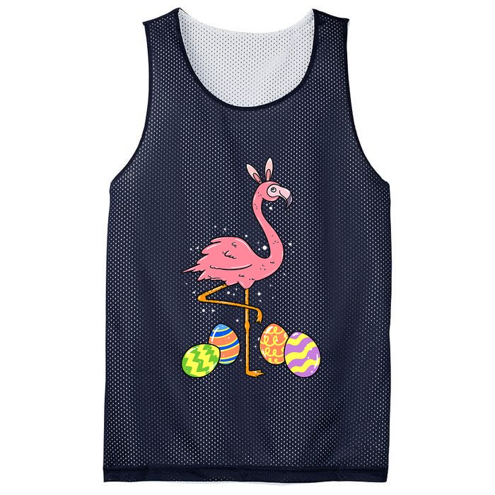 Easter Flamingo Easter Bunny Egg Basket Funny Easter Mesh Reversible Basketball Jersey Tank