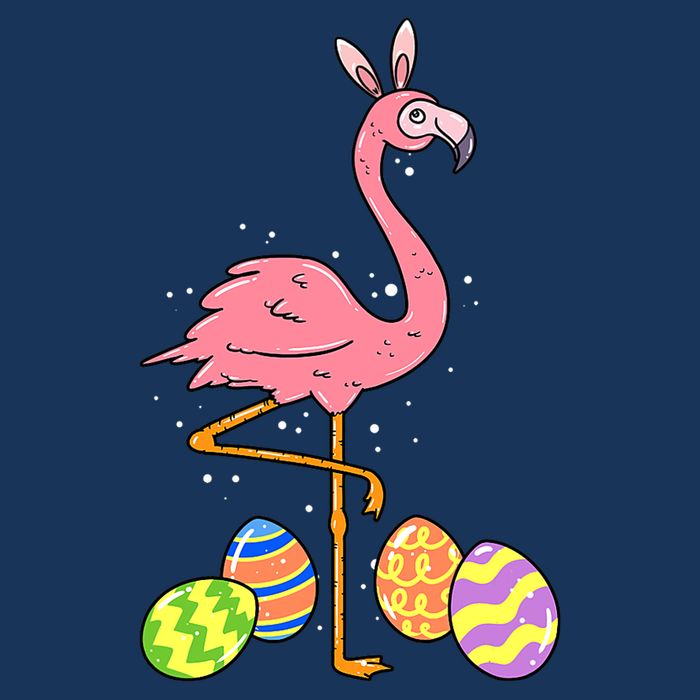 Easter Flamingo Easter Bunny Egg Basket Funny Easter Youth Performance Sprint T-Shirt