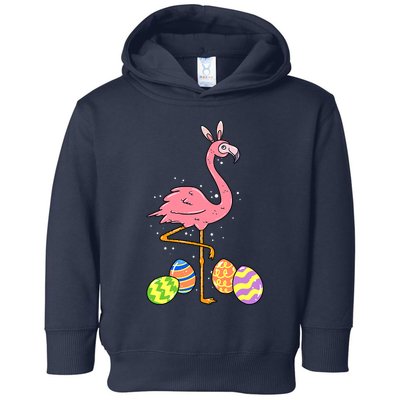 Easter Flamingo Easter Bunny Egg Basket Funny Easter Toddler Hoodie