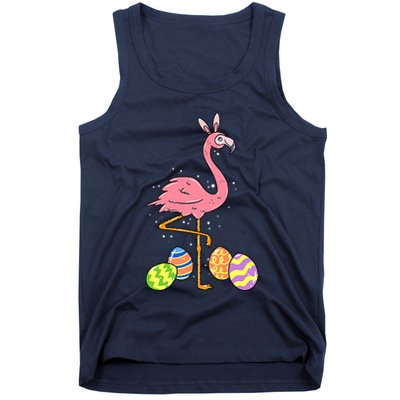 Easter Flamingo Easter Bunny Egg Basket Funny Easter Tank Top